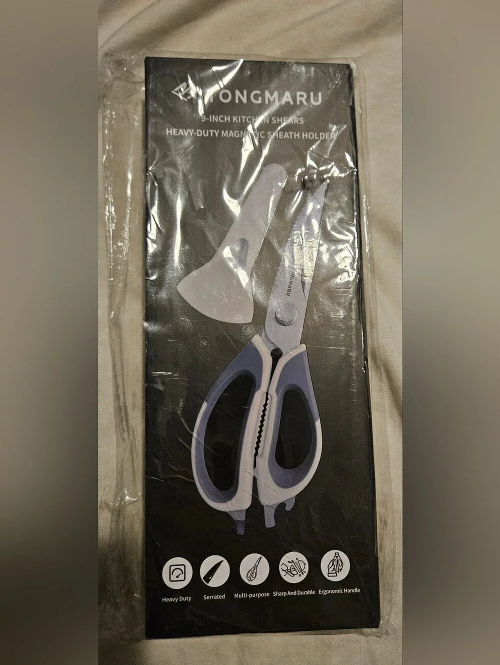 Tongmaru Cream & Gray Kitchen Shears - Multi-Purpose Heavy Duty Scissors